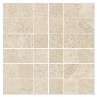Sant’Agostino Mosaik Klinker <strong>Bergstone</strong>  Elfenben Mat-Struktur 3D 30x30 (5x5) cm