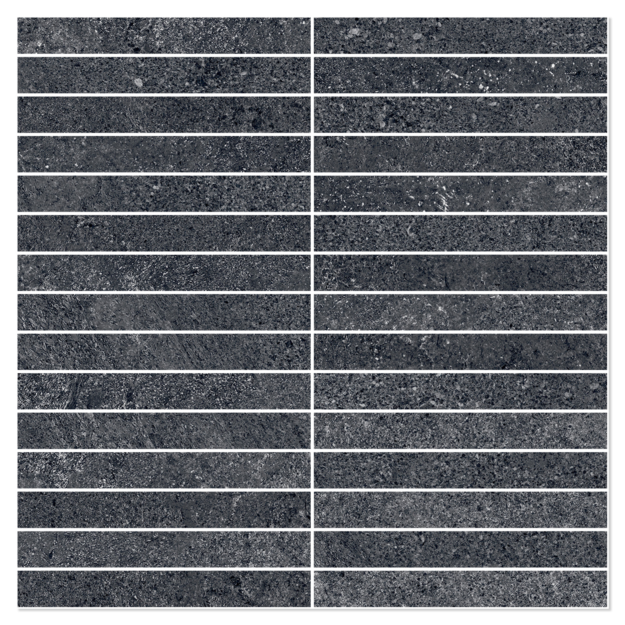 Sant’Agostino Mosaik Klinker Bergstone Sort Mat-Struktur 3D 30x30 cm