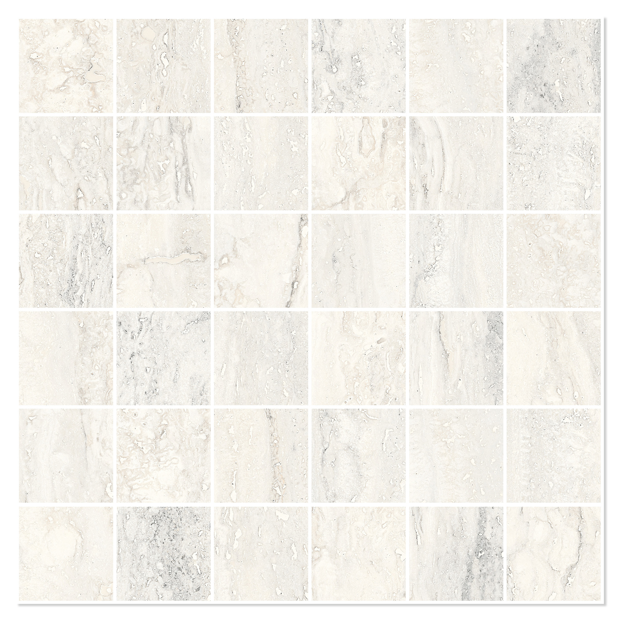 Sant’Agostino Mosaik Klinker Invictus Hvid Mat 30x30 (5x5) cm