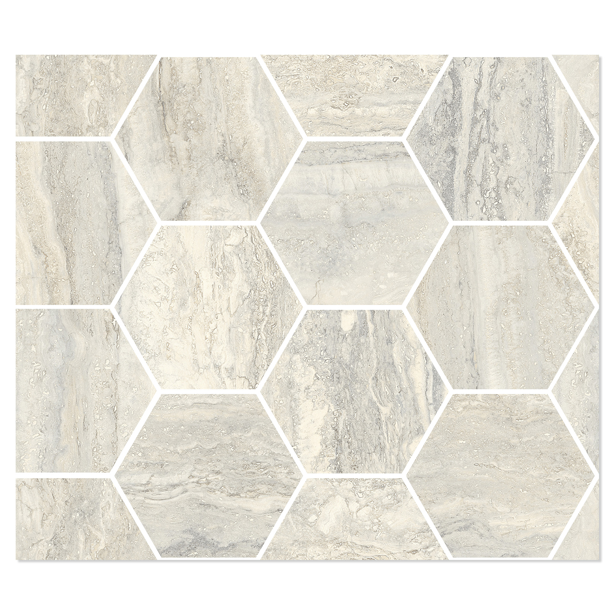 Sant’Agostino Hexagon Mosaik Klinker Invictus Perle Poleret 30x35 cm