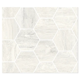 Sant’Agostino Hexagon Mosaik Klinker <strong>Invictus</strong>  Hvid Poleret 30x35 cm