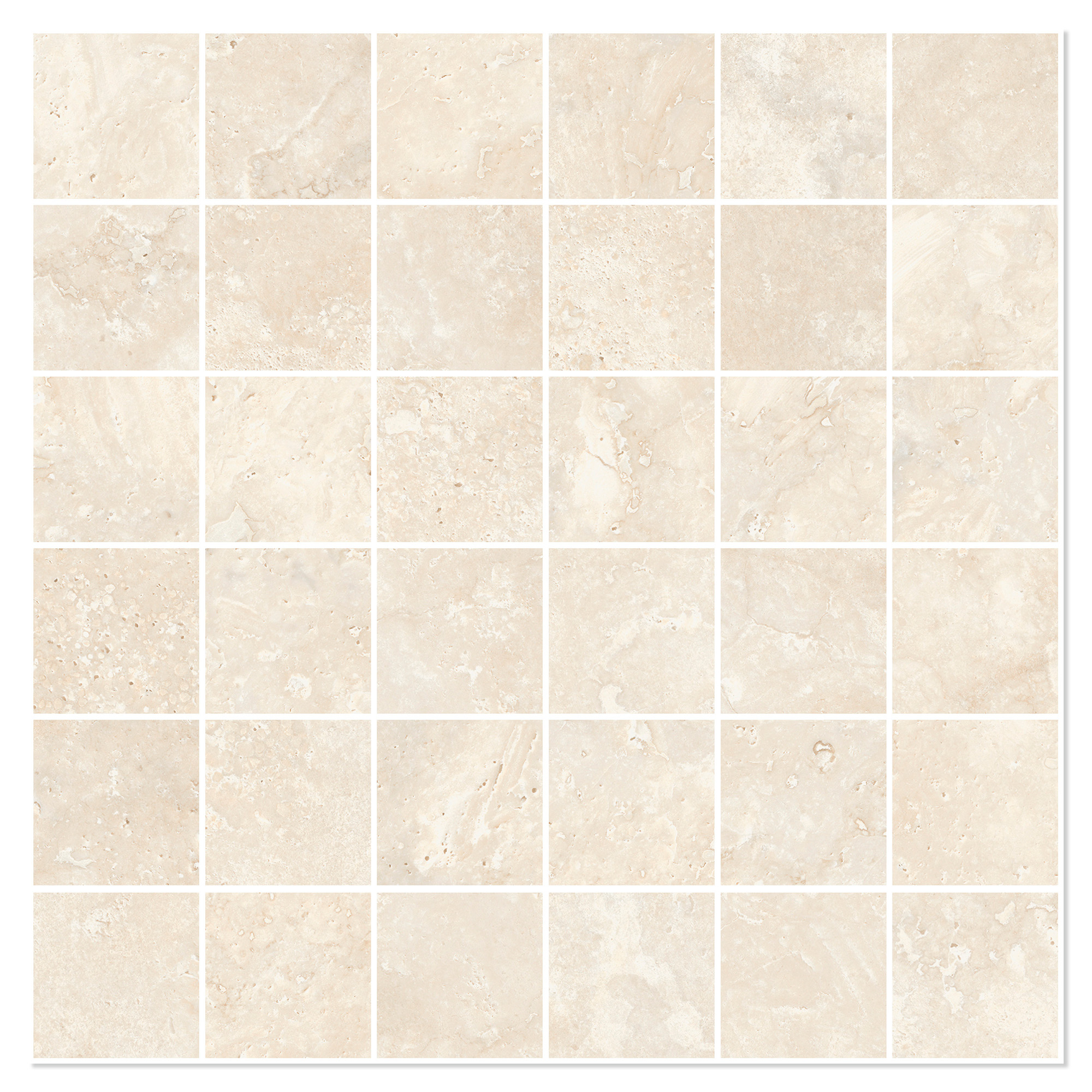 Sant’Agostino Mosaik Klinker Invictus Cross Elfenben Mat 30x30 (5x5) cm