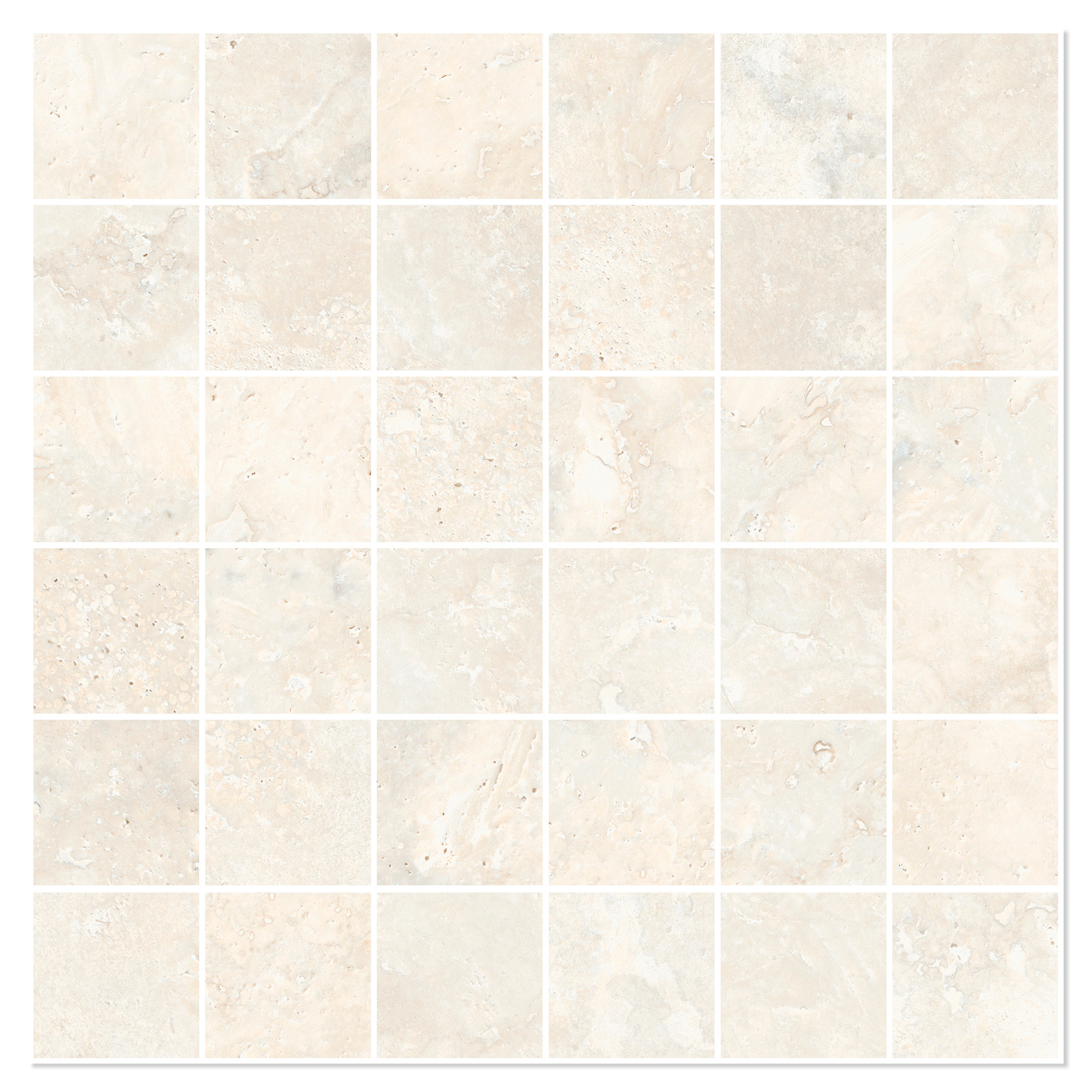 Sant’Agostino Mosaik Klinker Invictus Cross Hvid Mat 30x30 (5x5) cm