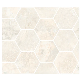 Sant’Agostino Hexagon Mosaik Klinker <strong>Invictus Cross</strong>  Hvid Poleret 30x35 cm