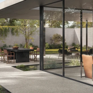 Sant’Agostino Udendørs Klinker <strong>Gravel</strong>  Fuld Grå Mat-Struktur 3D 90x90 cm Tykkelse 20 mm