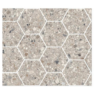 Sant’Agostino Mosaik Klinker <strong>Gravel</strong>  Fuld Grå Mat-Struktur 3D 30x35 cm