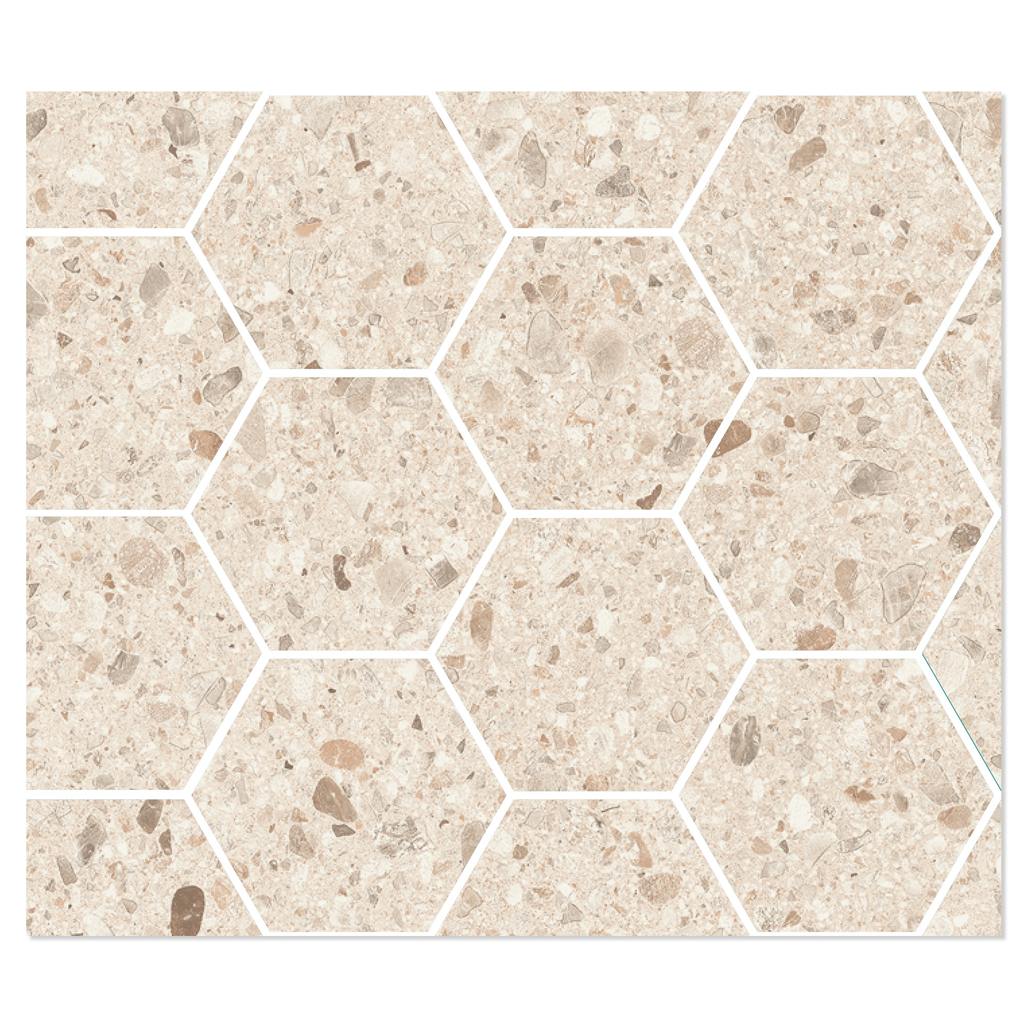 Sant’Agostino Mosaik Klinker Gravel Fuldt Lys Mat-Struktur 3D 30x35 cm