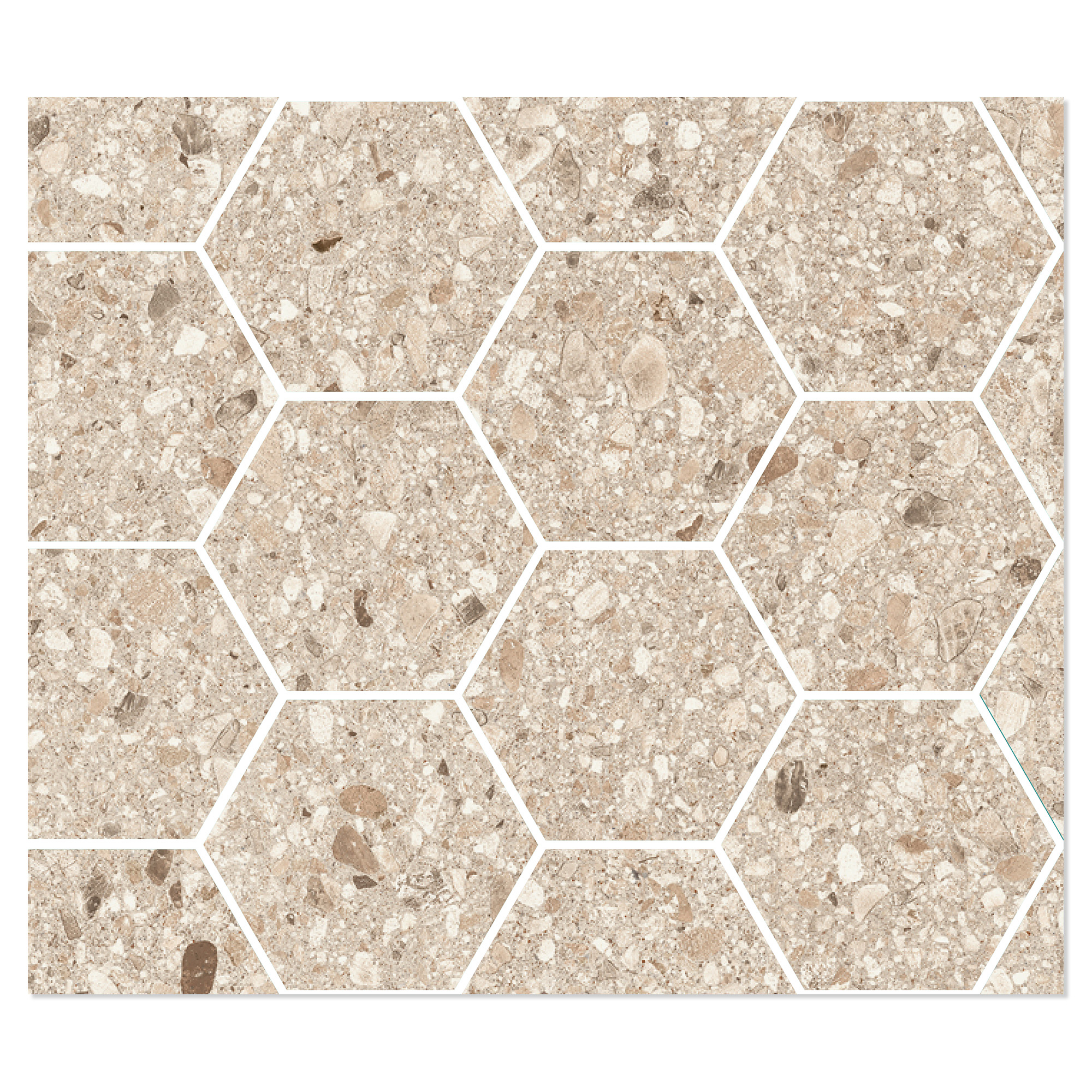 Sant’Agostino Mosaik Klinker Gravel Fuld Sand Mat-Struktur 3D 30x35 cm