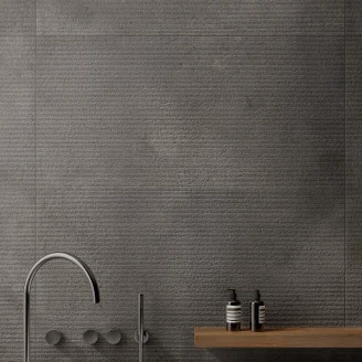 Sant’Agostino Vægflise <strong>Baystone</strong>  Plisseret Mørk Mat-Relief 60x120 cm