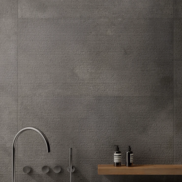 Sant’Agostino Vægflise Baystone Plisseret Mørk Mat-Relief 60x120 cm