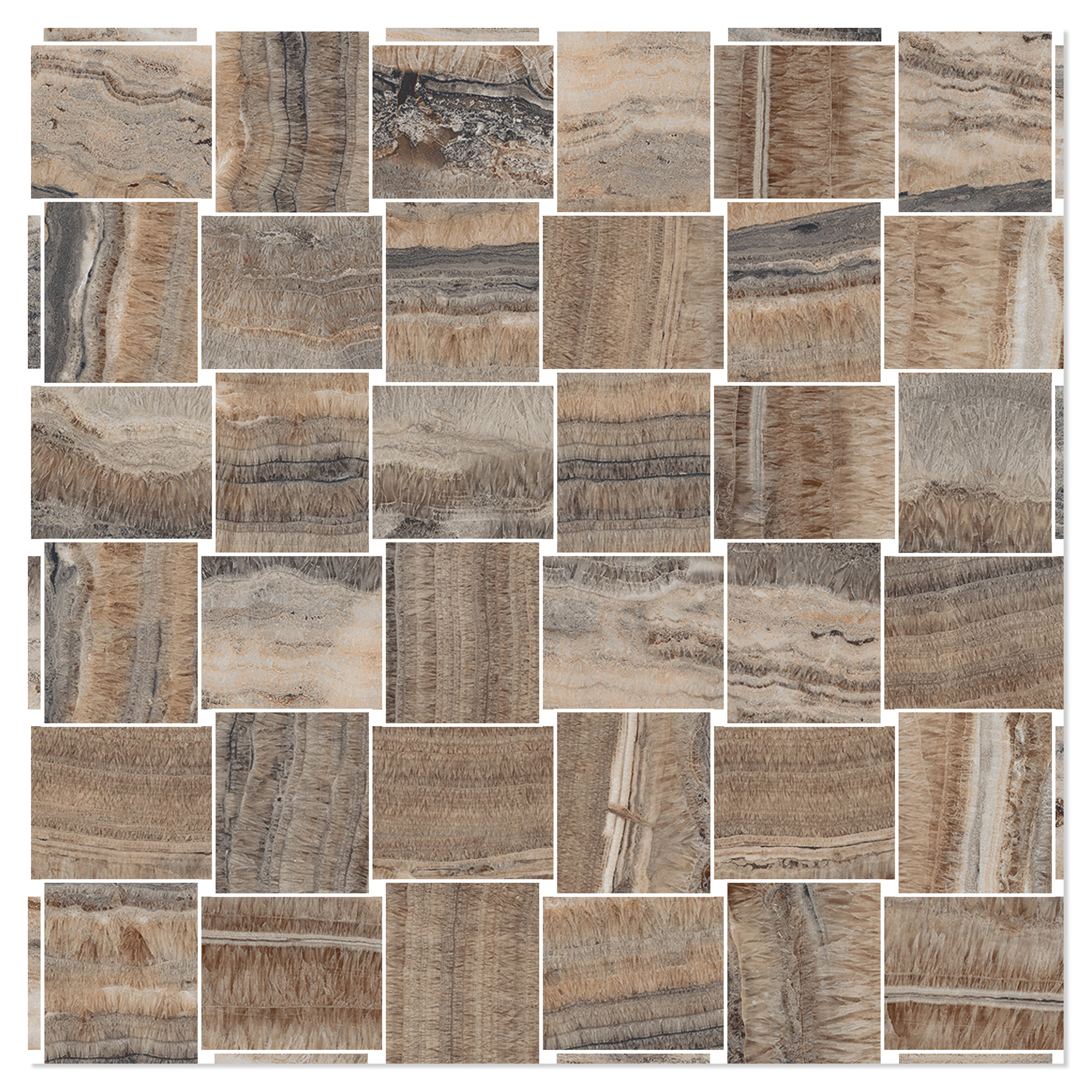 Sant’Agostino Mosaik Klinker Astral Storm Amber Mat-Struktur 3D 30x30 cm