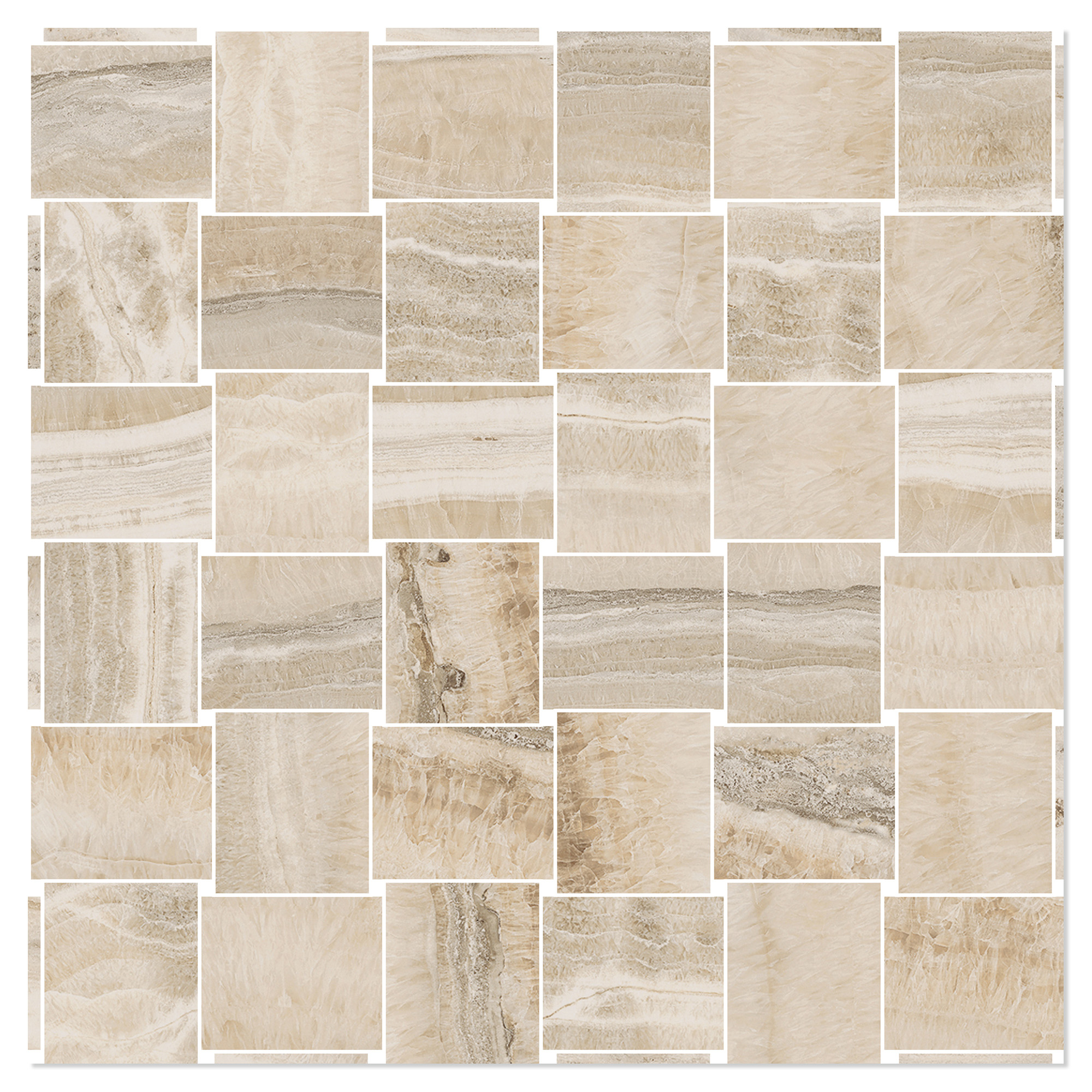 Sant’Agostino Mosaik Klinker Astral Stormbeige Mat-Struktur 3D 30x30 cm