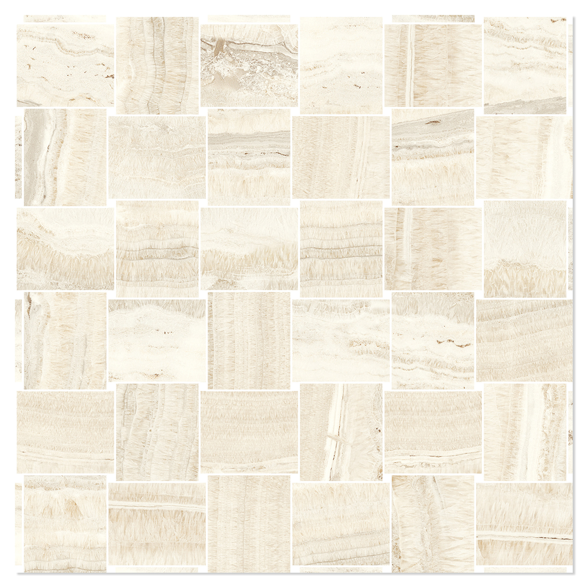 Sant’Agostino Mosaik Klinker Astral Storm Elfenben Mat-Struktur 3D 30x30 cm