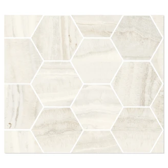 Sant’Agostino Hexagon Mosaik Klinker <strong>Astral</strong>  Hvid Mat-Struktur 3D 30x35 cm