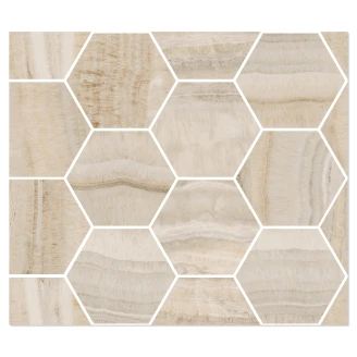 Sant’Agostino Hexagon Mosaik Klinker <strong>Astral</strong>  Beige Mat-Struktur 3D 30x35 cm
