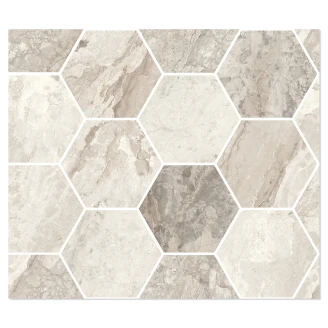 Sant’Agostino Hexagon Mosaik Klinker <strong>Mystic</strong>  Beige Poleret 30x35 cm