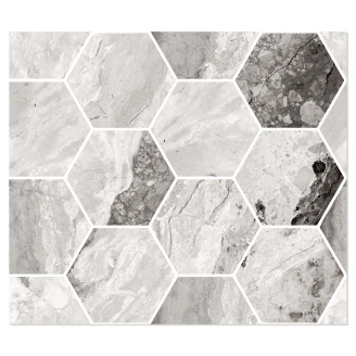 Sant’Agostino Hexagon Mosaik Klinker <strong>Mystic</strong>  Mørk Poleret 30x35 cm