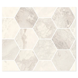 Sant’Agostino Hexagon Mosaik Klinker <strong>Mystic</strong>  Elfenben Poleret 30x35 cm