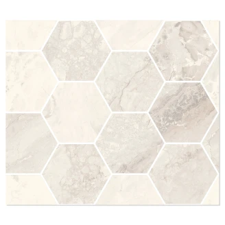 Sant’Agostino Hexagon Mosaik Klinker <strong>Mystic</strong>  Elfenben Poleret 30x35 cm