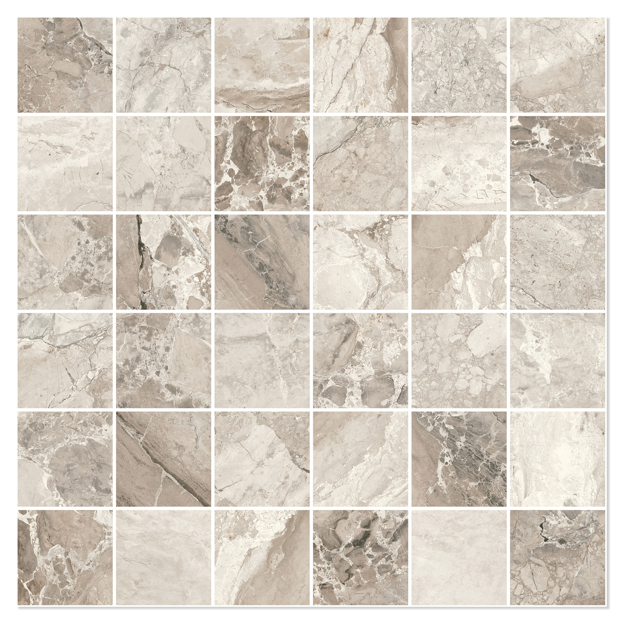 Sant’Agostino Mosaik Klinker Mystic Beige Mat 30x30 cm