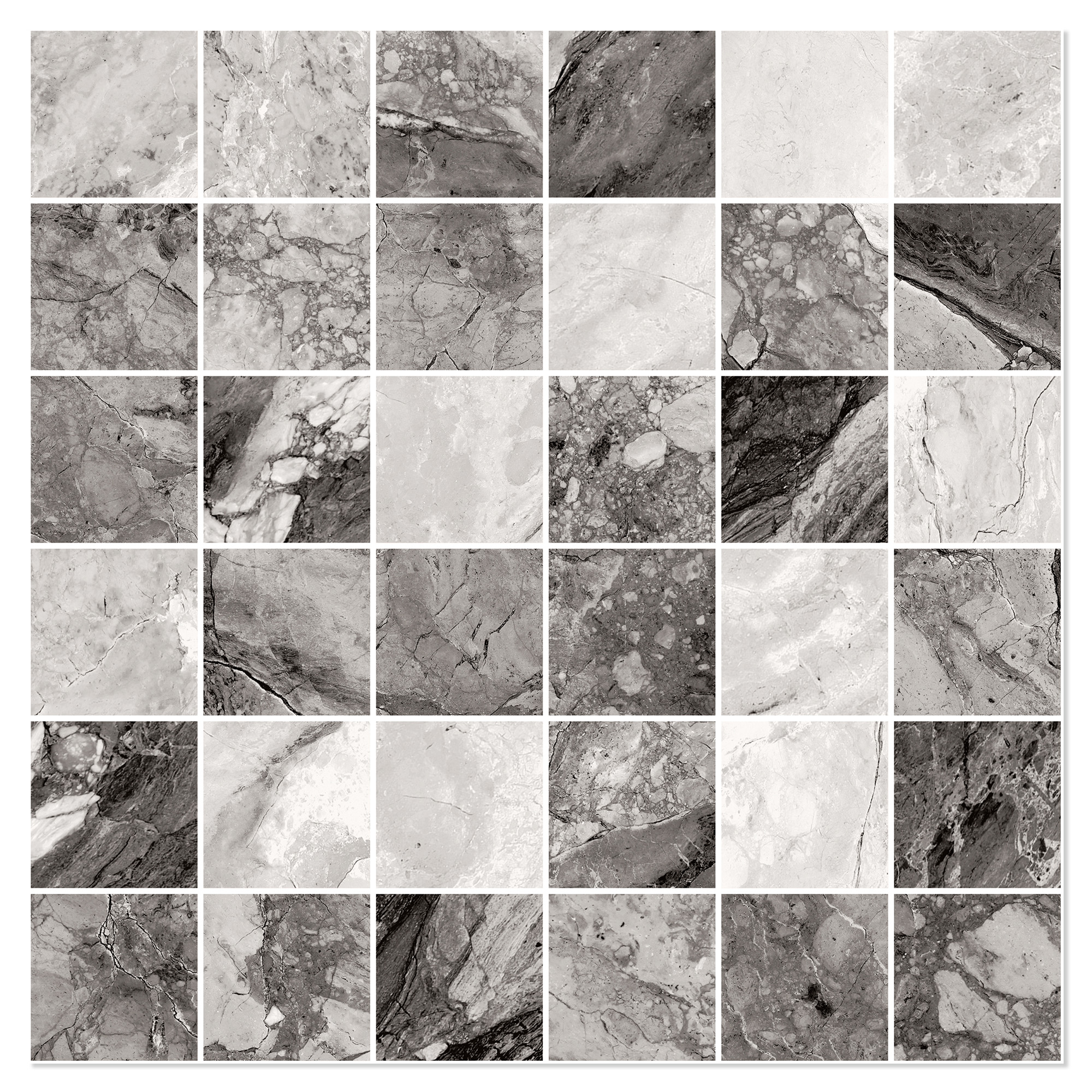 Sant’Agostino Mosaik Klinker Mystic Mørk Mat 30x30 cm