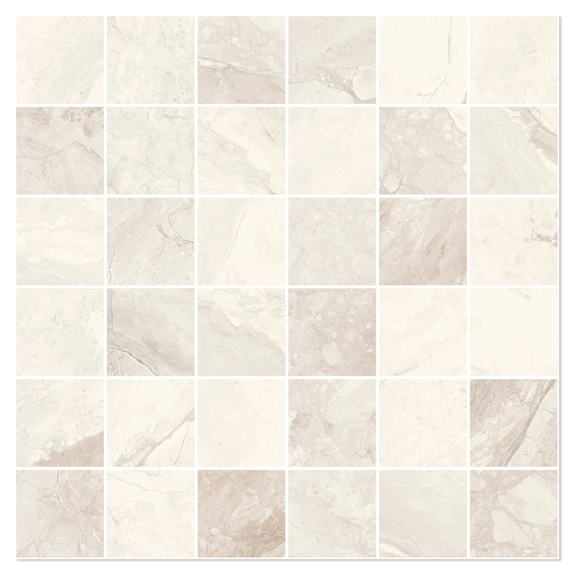 Sant’Agostino Mosaik Klinker Mystic Elfenben Mat 30x30 cm