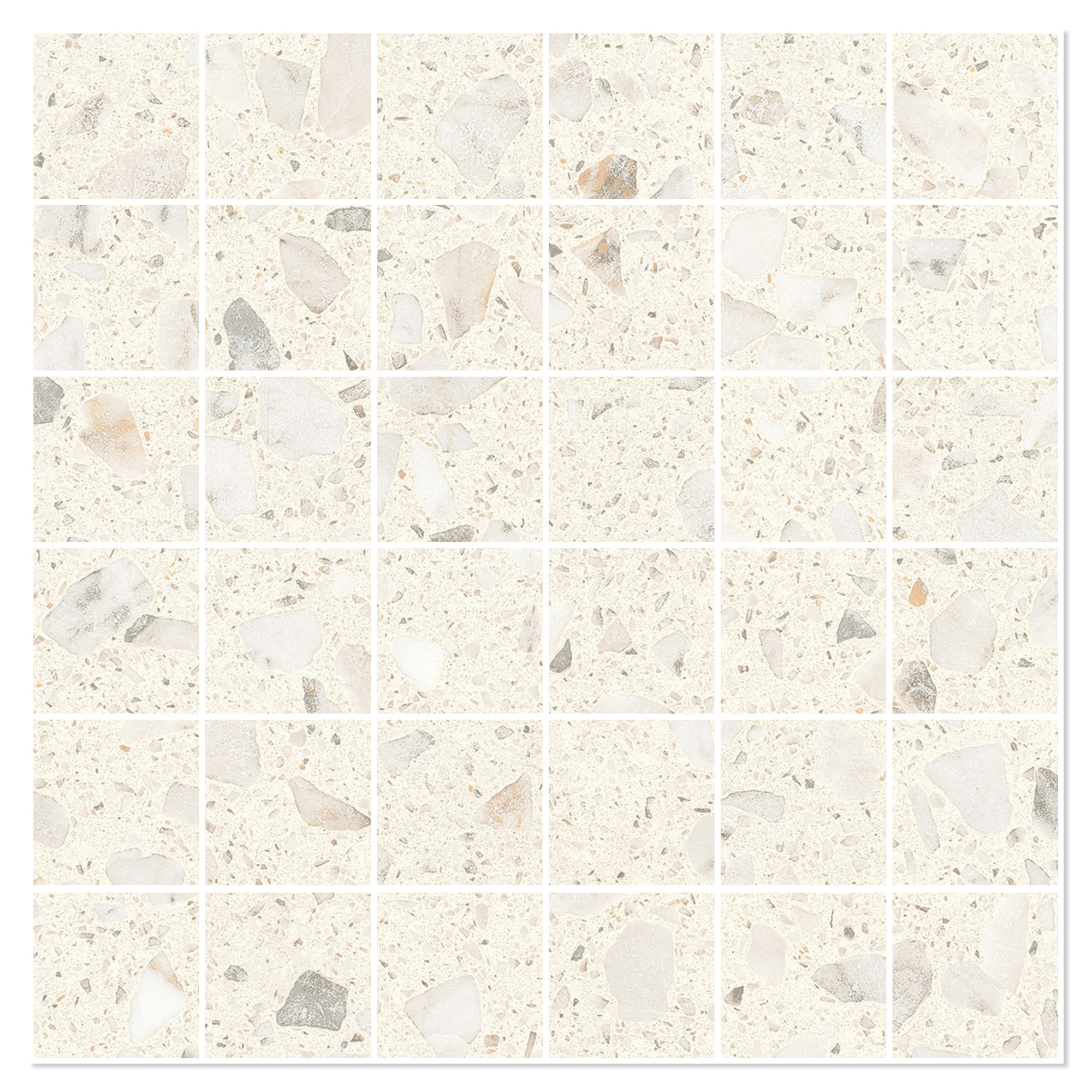 Sant’Agostino Mosaik Klinker Glow Elfenben Mat-Struktur 3D 30x30 (5x5) cm