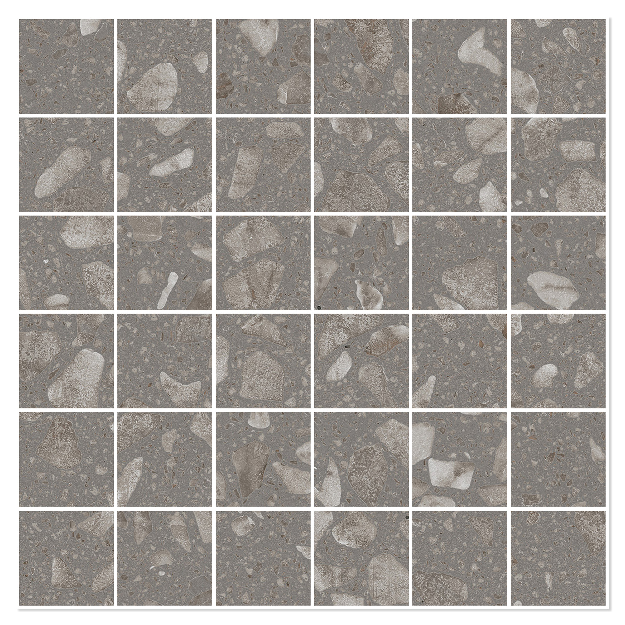 Sant’Agostino Mosaik Klinker Glow Silkegrå Mat-Satin 30x30 (5x5) cm