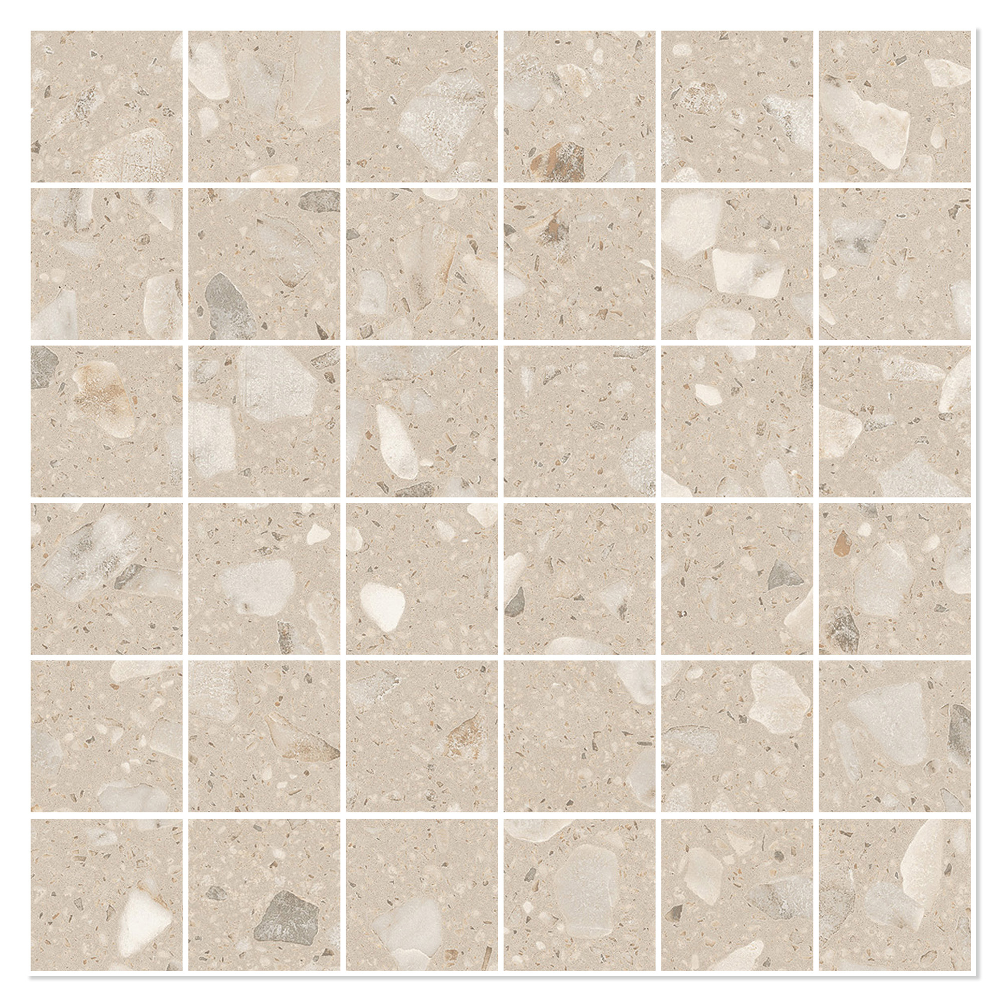 Sant’Agostino Mosaik Klinker Glow Silkesand Mat-Satin 30x30 (5x5) cm