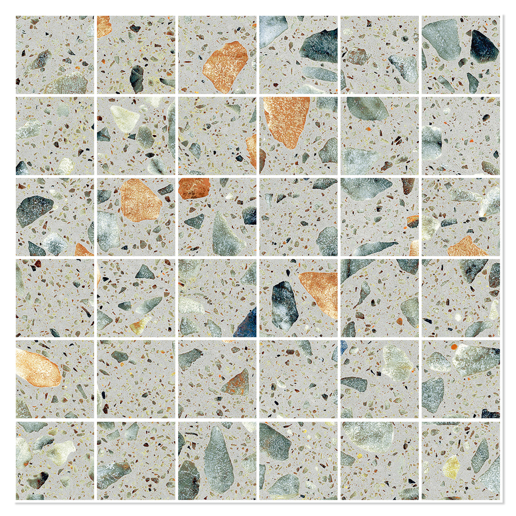 Sant’Agostino Mosaik Klinker Glow Plus Salvie Mat-Struktur 3D 30x30 (5x5) cm