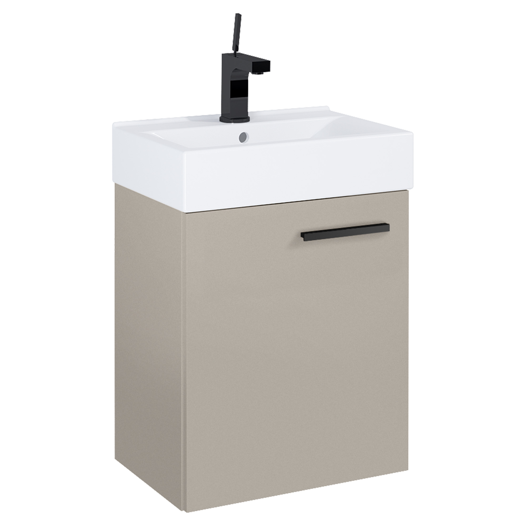 Underskab Petit Disgrå Mat 45 cm med Vask Hvid Blank