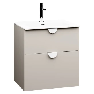 Underskab <strong>Celeste</strong>  Beige Mat 60 cm med Vask Hvid Blank