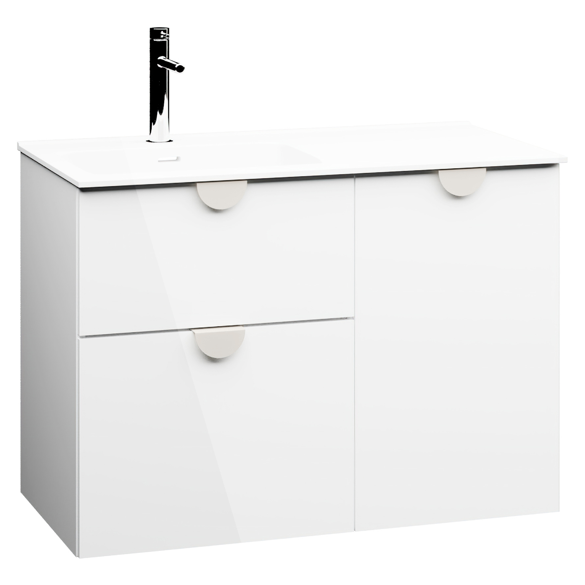 Underskab Celeste Hvid Blank 90 cm med Vask Hvid Blank