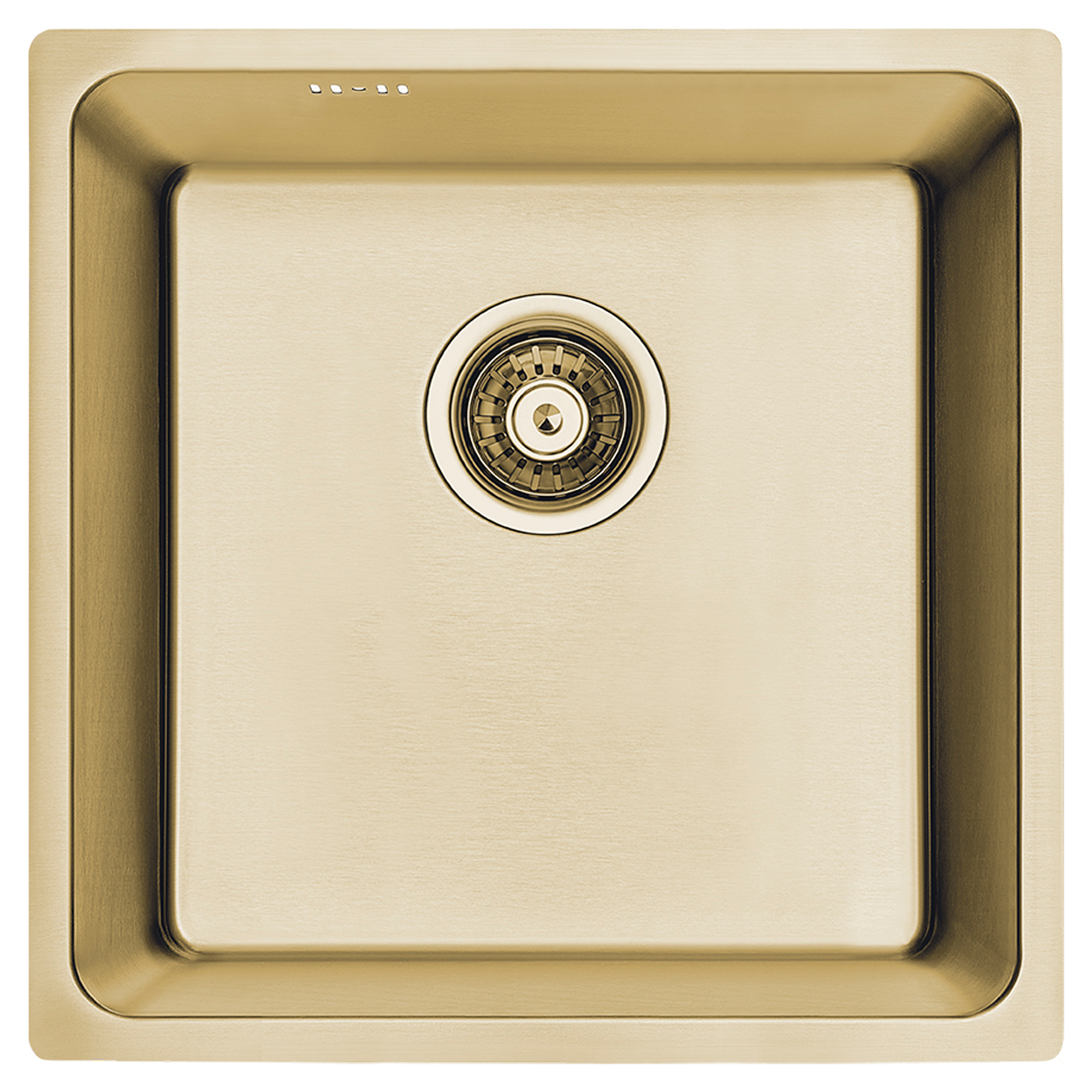 Rostfrit Stål Køkkenvask Acierea Guld Mat 44x44 cm med Vandlås