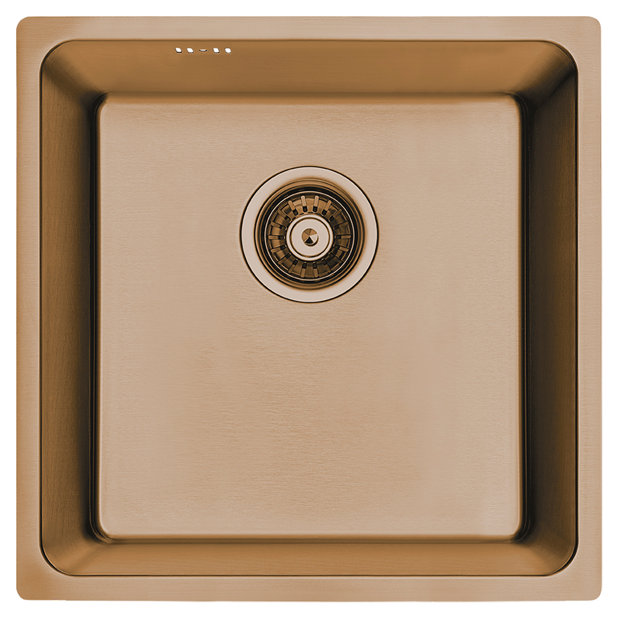 Rostfrit Stål Køkkenvask Acierea Kobber Mat 44x44 cm med Vandlås