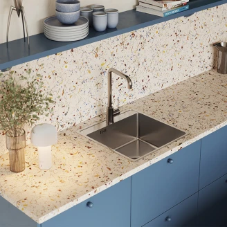 Rostfrit Stål Køkkenvask <strong>Montaire</strong>  Krom Mat 49x48 cm med Vandlås