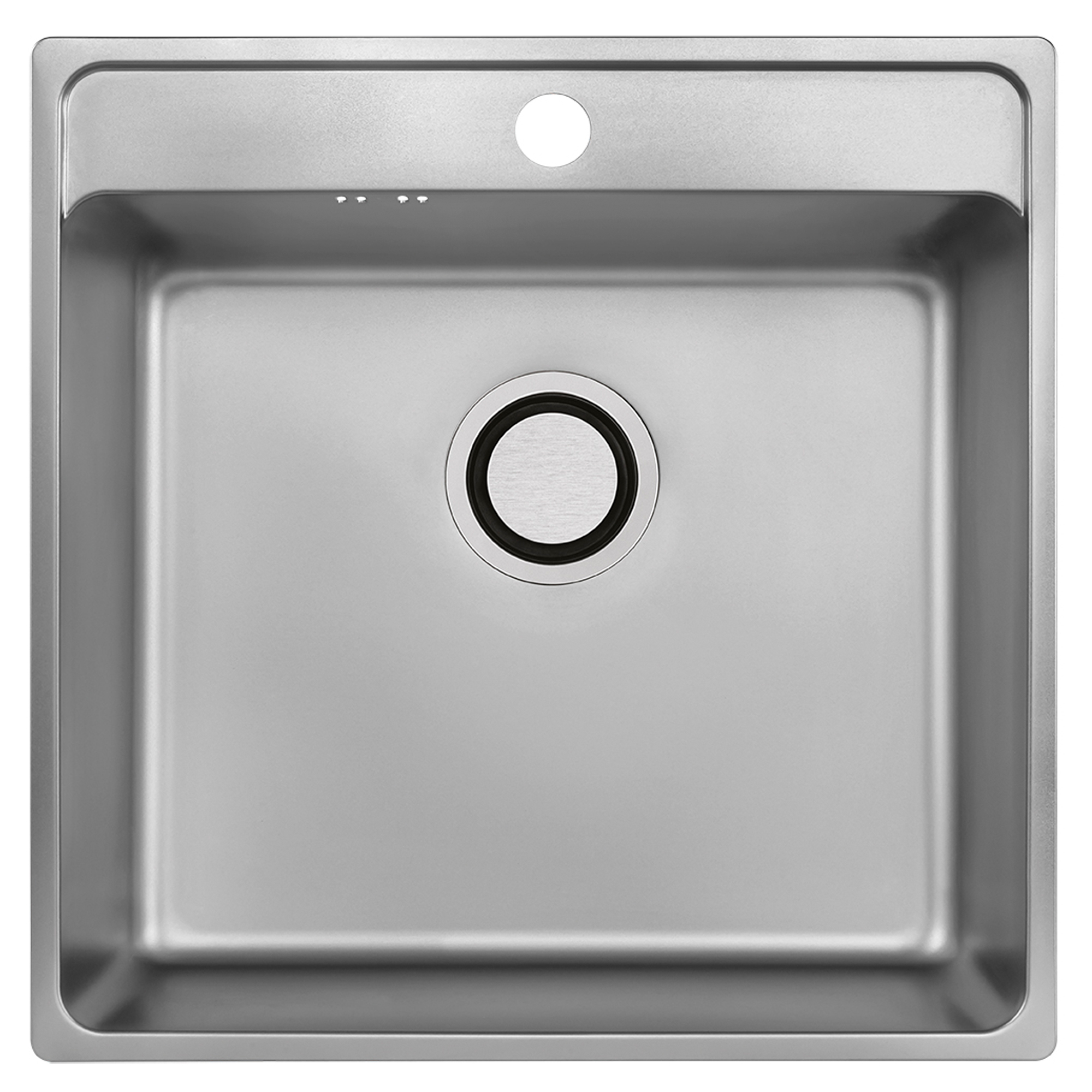 Rostfrit Stål Køkkenvask Montaire Krom Blank 49x48 cm med Vandlås