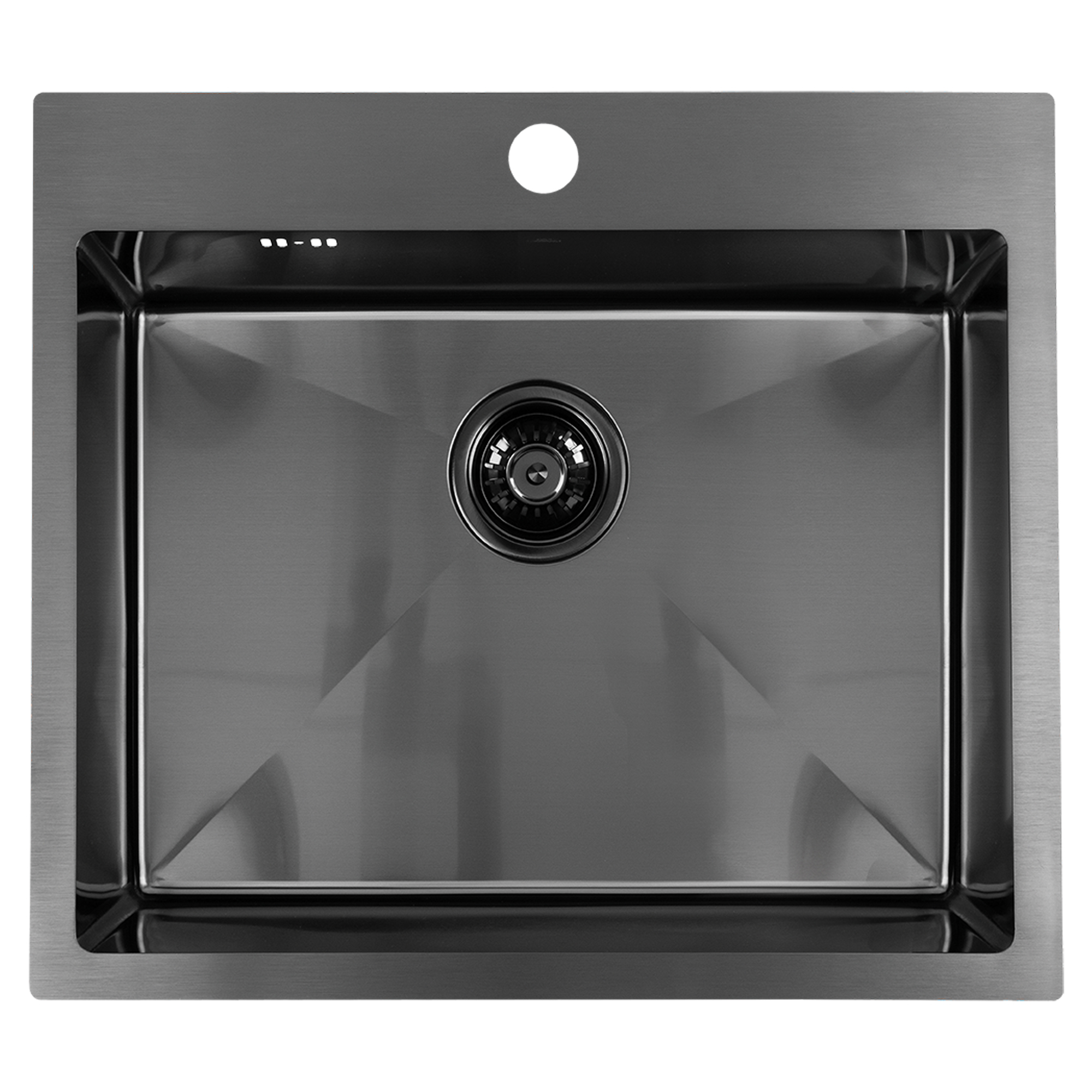 Rostfrit Stål Køkkenvask Epure Grafit Mat 50x58 cm med Vandlås