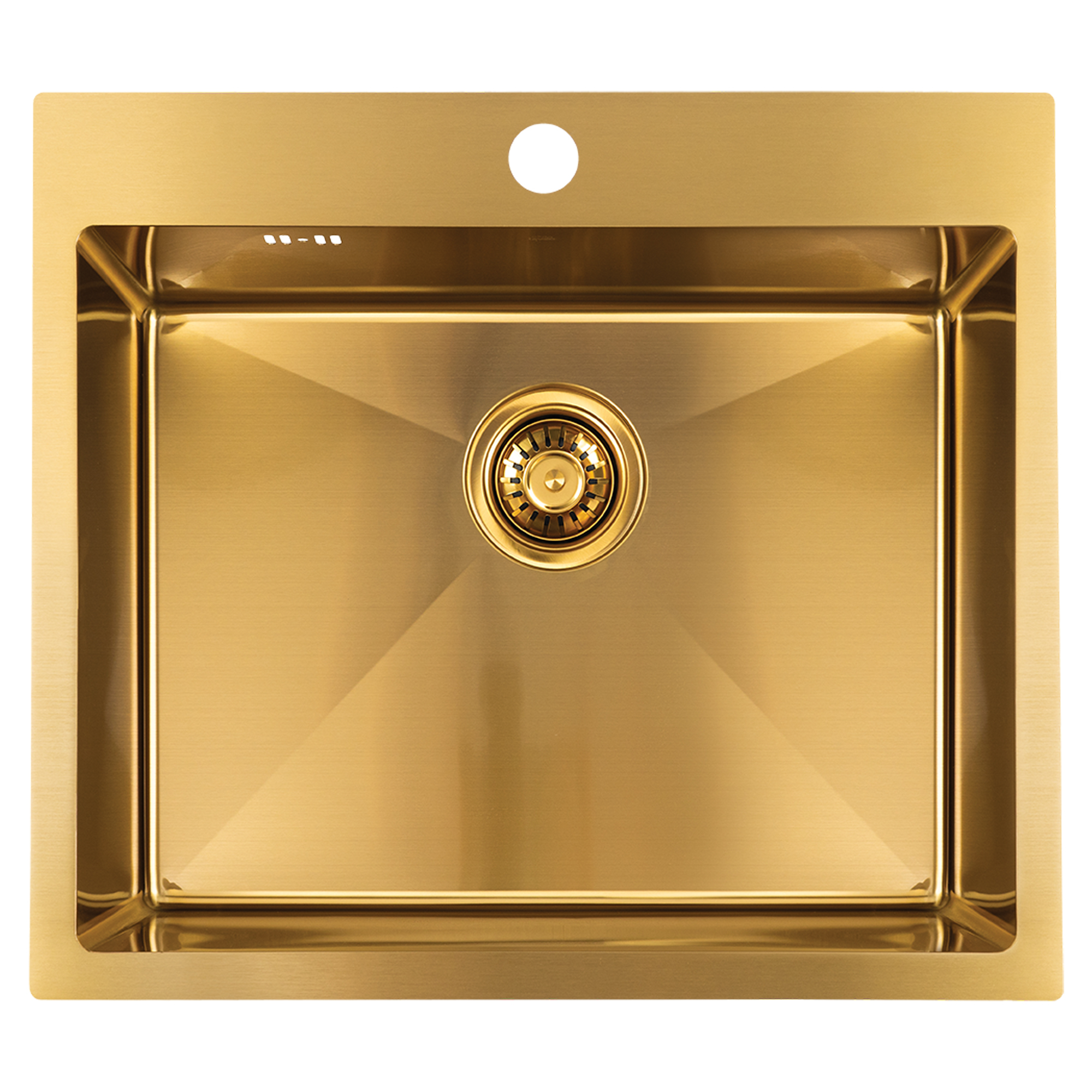 Rostfrit Stål Køkkenvask Epure Guld Mat 50x58 cm med Vandlås