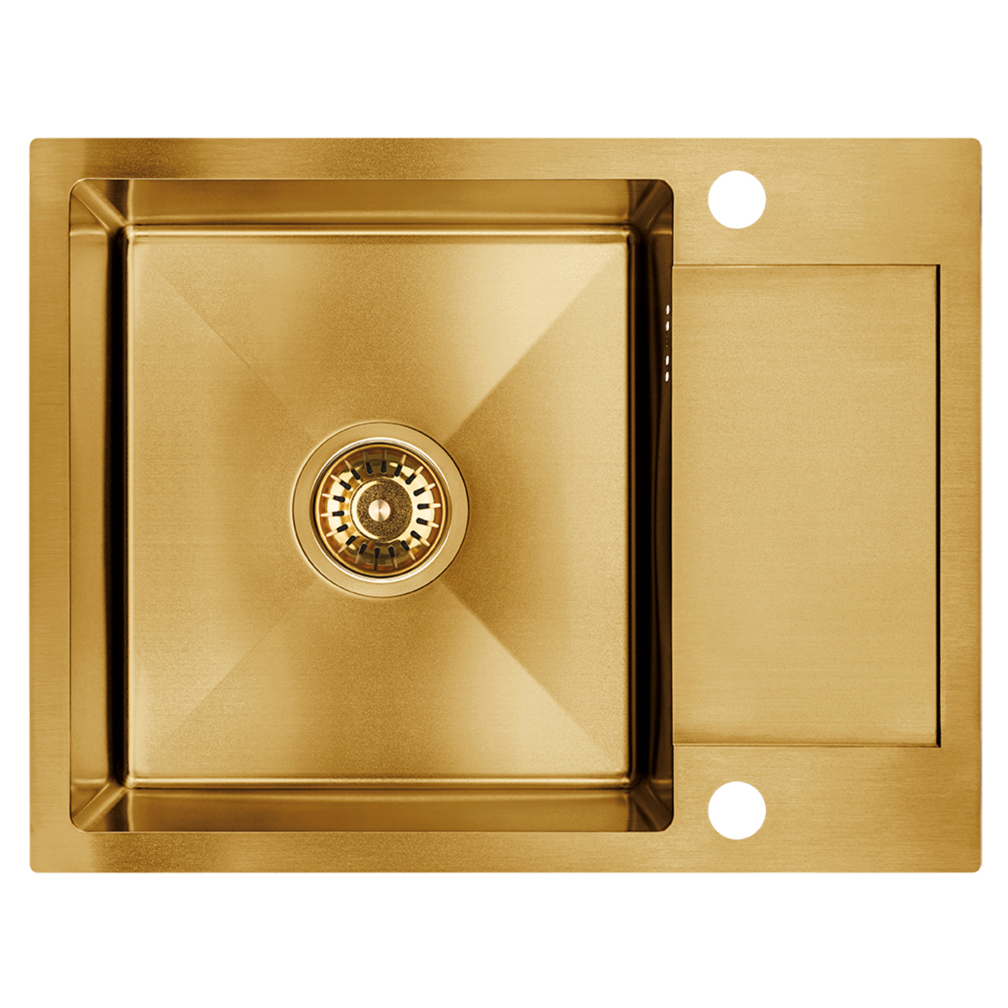 Rostfrit Stål Diskbænk Orviane Guld Mat 44x57 cm med Vandlås
