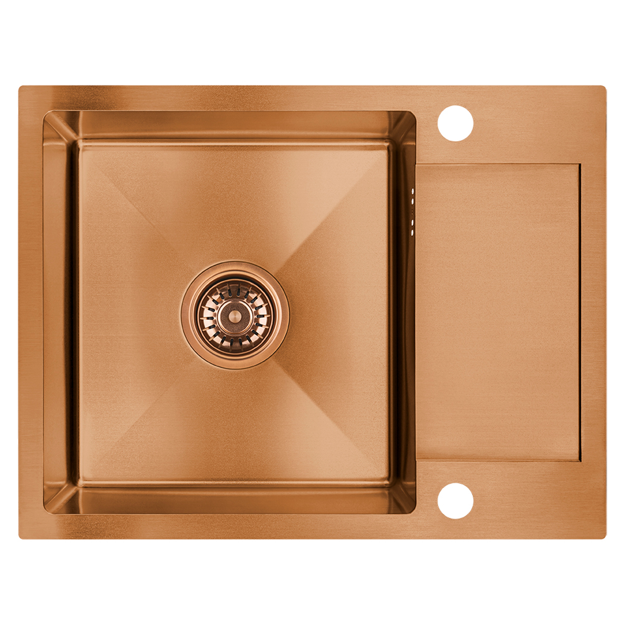 Rostfrit Stål Diskbænk Orviane Kobber Mat 44x57 cm med Vandlås