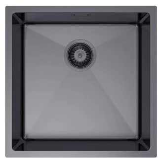 Rustfrit Stål Køkkenvask <strong>Valoise</strong>  Grafit Mat 44x44 cm med Vandlås
