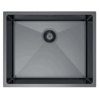 Rustfrit Stål Køkkenvask <strong>Valoise</strong>  Grafit Mat 54x44 cm med Vandlås