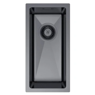 Rustfrit Stål Køkkenvask <strong>Valoise</strong>  Grafit Mat 22x44 cm med Vandlås