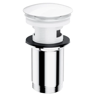 Omnires Bundventil Click Clack Hvid Blank til Håndvask med Overløb