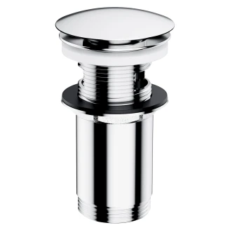 Omnires Bundventil Click Clack Krom Blank til Håndvask med Overløb