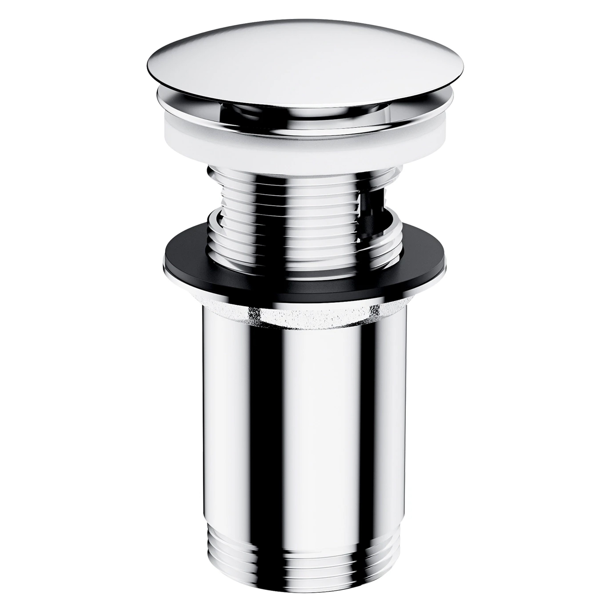 Omnires Bundventil Click Clack Krom Blank til Håndvask med Overløb