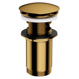 Omnires Bundventil Click Clack Guld Blank til Håndvask med Overløb