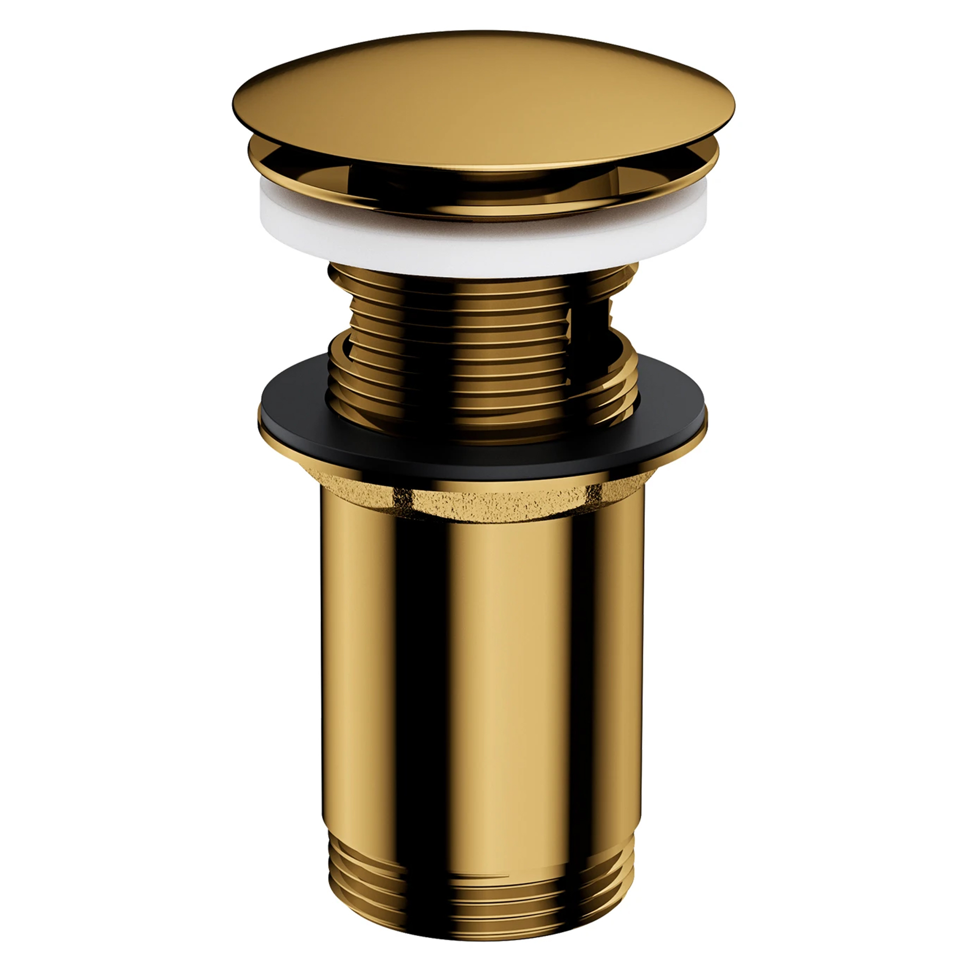 Omnires Bundventil Click Clack Guld Blank til Håndvask med Overløb