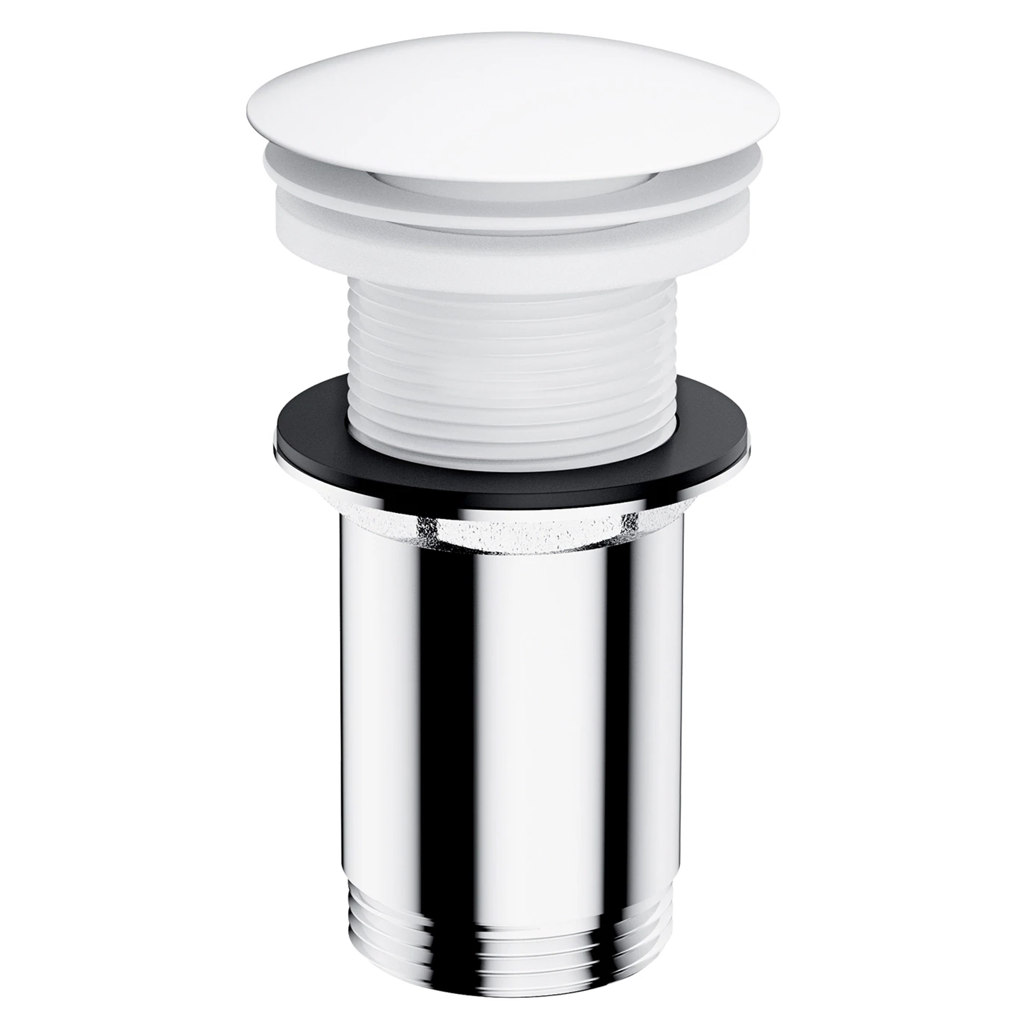 Omnires Bundventil Click Clack Hvid Mat til Håndvask uden Overløb